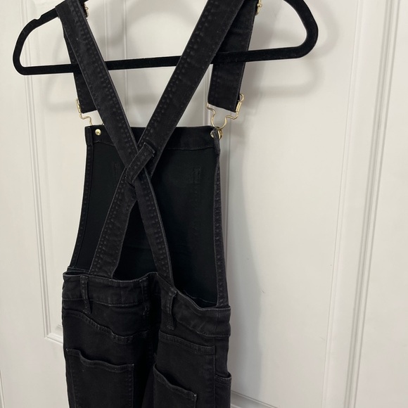 SECOND SKIN OVERALLS High Rise Skinny black cross back XS weworewhat - Picture 8 of 10